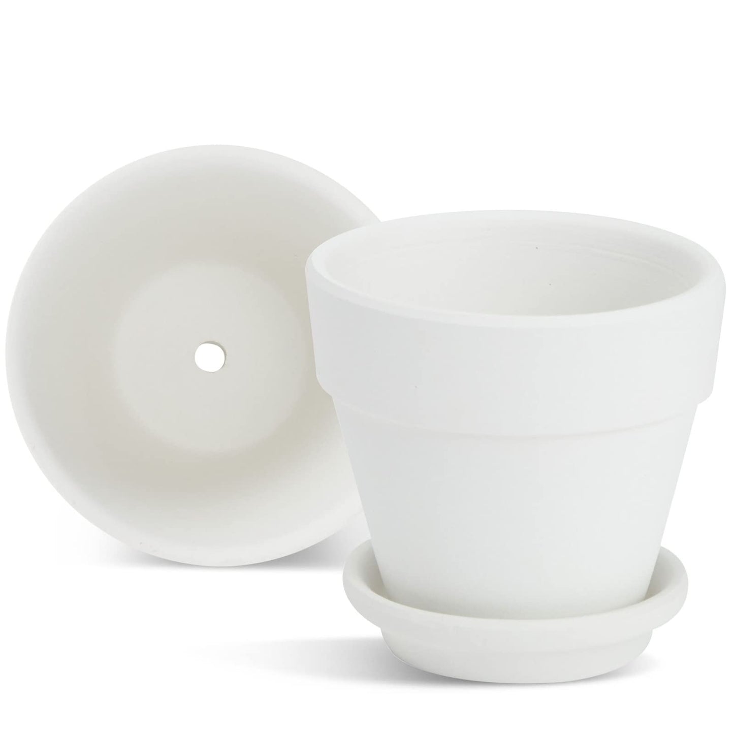 Juvale Mini Terracotta Pots - Pot with Drainage Hole - Versatile Succulent & Herb Planter - Paintable White Planter for Custom Decor - Pack of 12, White, 2.9 x 2.9 x 2.5 in