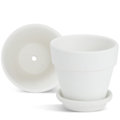 Juvale Mini Terracotta Pots - Pot with Drainage Hole - Versatile Succulent & Herb Planter - Paintable White Planter for Custom Decor - Pack of 12, White, 2.9 x 2.9 x 2.5 in