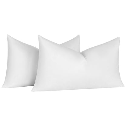 20x20 Decorative Throw Pillow Inserts-Down Feather Pillow Inserts-Square-Cotton Fabric-Set of 2-White.