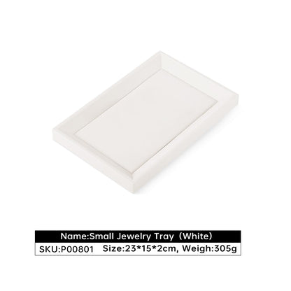 Yinbeini Jewelry Trays, Leather Tray, Luxury White Jewelry Organizer Tray For Necklace,Earring,Ring,Flat Jewelry Organizer For Dresser
