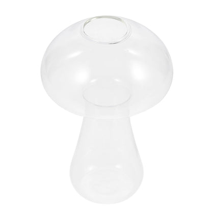 Homoyoyo Small Mushroom Shaped Glass Vase 12x8cm Decorative Flower Planter for Hydroponic Plants Indoor Home Décor Terrarium Fish Tank Propagating Pot