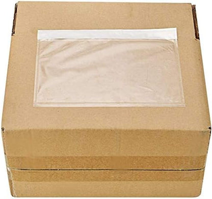 7.5" x 5.5" Clear Adhesive Top Loading Packing List/Shipping Label Envelopes Pouches (500-Pack)