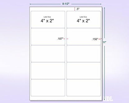 NextDayLabels - 8-1/2 x 11" Neon Color High Light Fluorescent Labels for Laser & Inkjet Printer (RED Fluorescent, 4 x 2" - 10 Per Page | 1000 Labels)