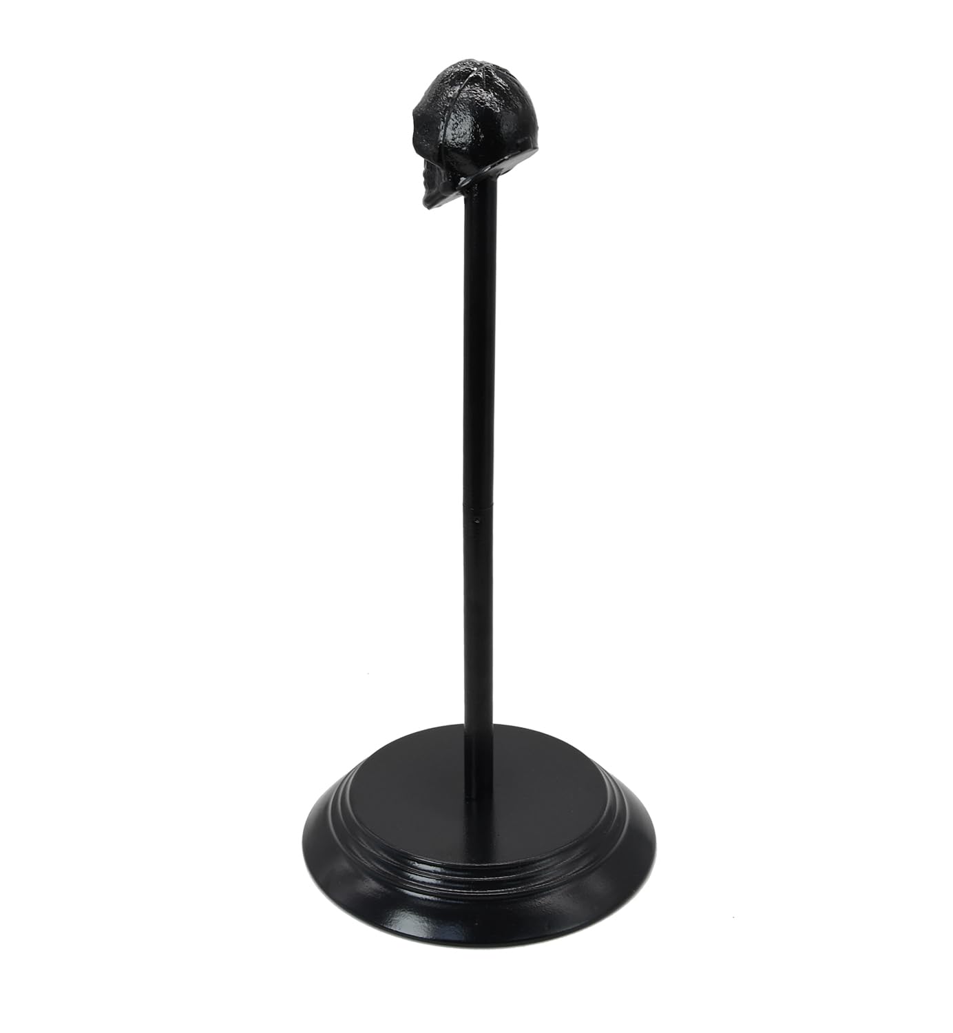 Owlgift Black Skull Paper Towel Holder – Gothic Cast Iron Head, Matte Iron Base, Dark Home & Halloween Kitchen Decor, 14.6” Tall