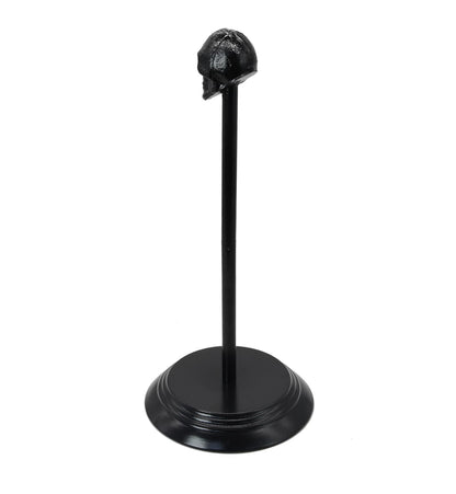 Owlgift Black Skull Paper Towel Holder – Gothic Cast Iron Head, Matte Iron Base, Dark Home & Halloween Kitchen Decor, 14.6” Tall