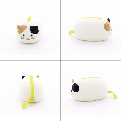 LIHIT LAB PuniLabo Mini Zipper Pouch, Horizontal, 2.2" x 2.7", Black Cat (A7780-3)