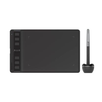 HUION Drawing Tablet Inspiroy 2 Small, Digital Art Tablet with Scroll Wheel, 6 Hotkeys, Battery-Free Stylus, Graphics Tablet for Drawing, Design, Writing, Work with PC, Mac & Android, Black