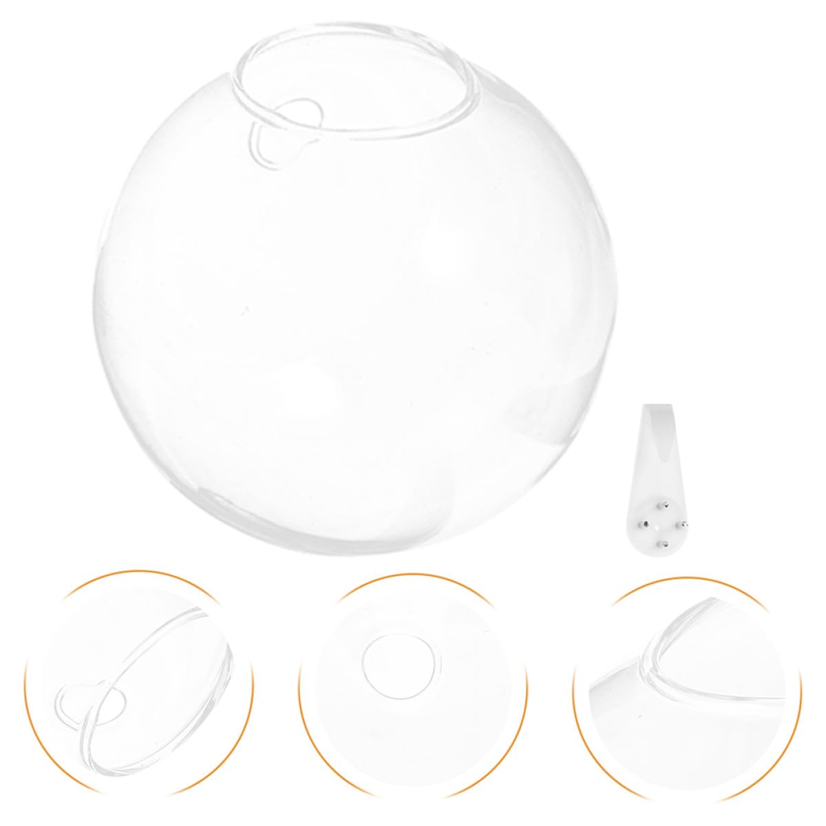 DOITOOL Hydroponic Wall Hanging Flower Vase Set 4pcs 10cm Glass Plant Terrarium Holder with Crystal Mud Nails for Indoor Home Décor and Succulent Propagation