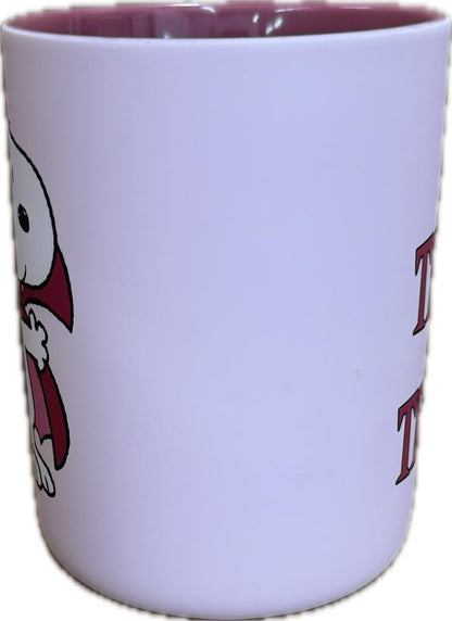 Zrike Peanuts Halloween Ceramic Coffee Mug, Pink with Mauve Interior, Trick or Treat