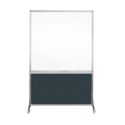 DivideWrite Mobile Whiteboard | Double Sided Dry Erase Board | Portable Office Cubicle Partition | Display for Classrooms, Conference Rooms, Meeting Areas and More | Blue Spruce 4' Wide x 6' Tall