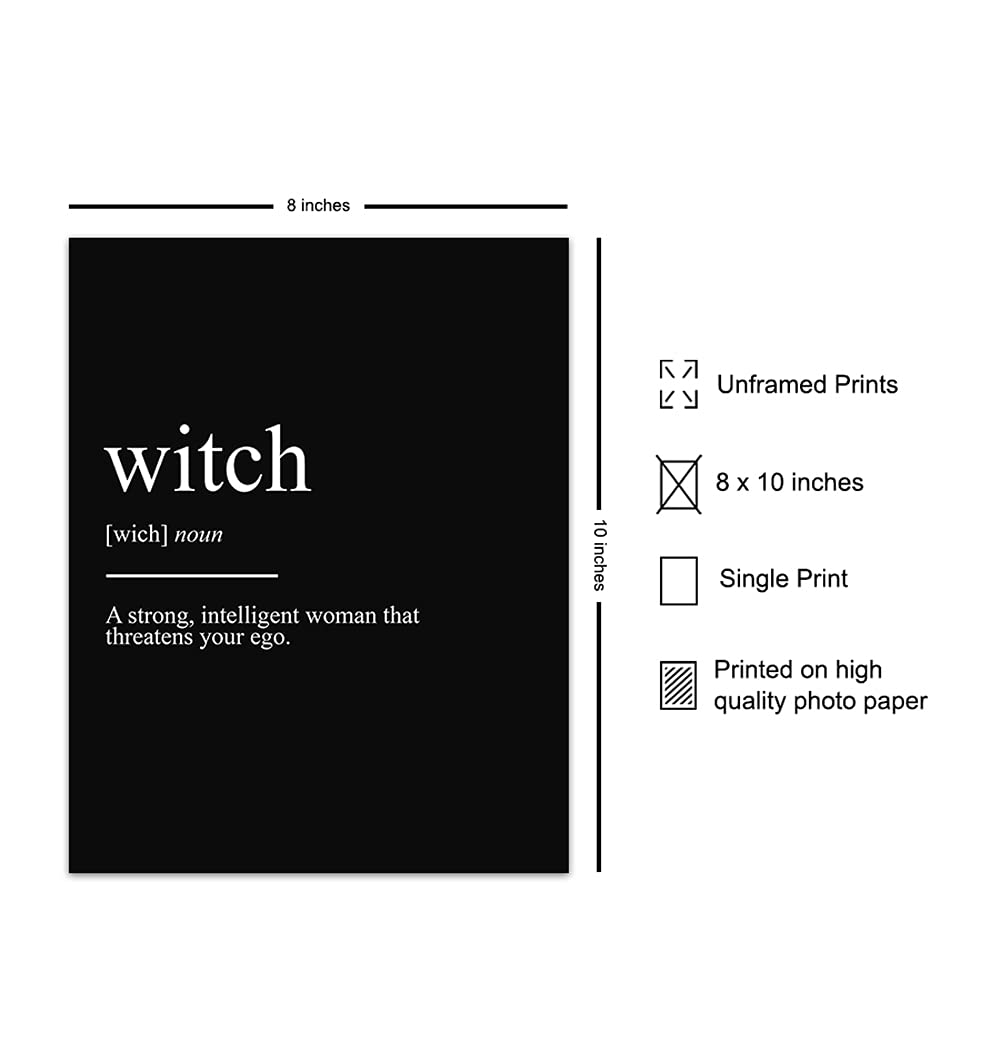 Witch Pagan Wall Art & Decor - Wicca Wiccan Witchcraft Altar Supplies - Gothic Home Decor - Goth Room Poster Print - Black Magic Wall Print - Witchy Gifts for Women