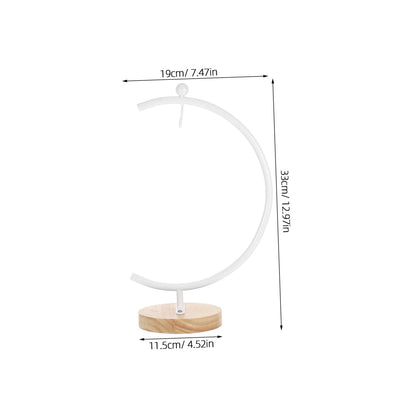 DECHOUS Wooden Base Ornament Display Stand with Hook for Hanging Globe Terrariums and Air Plants Space-saving Hanger Rack for Glass Balls Elegant Indoor Decor for Weddings and Home