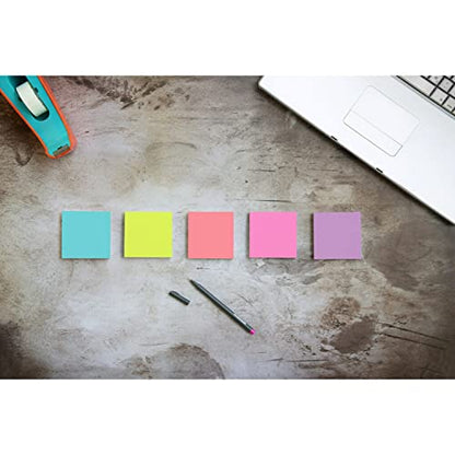Post-it Super Sticky Notes, 24 Sticky Note Pads, 3 x 3 in., School Supplies, Office Products, 2X The Sticking Power, Supernova Neons Collection