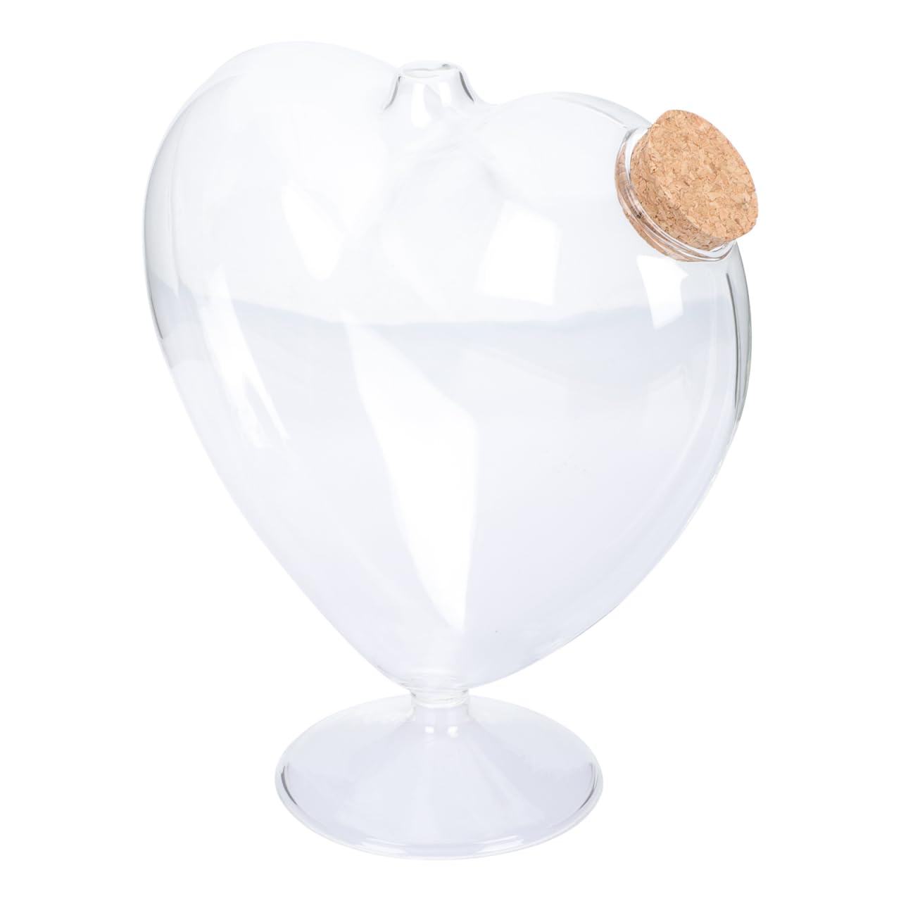 FOMIYES Heart Shaped Glass Terrarium Vase with Cork Lid for Wedding Decoration