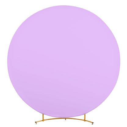 6.6FT Purple Round Backdrop Cover Lavender Lilac Balloon Circle Arch Backdrop Cover Wedding Round Arch Covers Stretchy Spandex Bridal Shower Baby Shower Birthday Party Thanksgiving Photo Backdrop