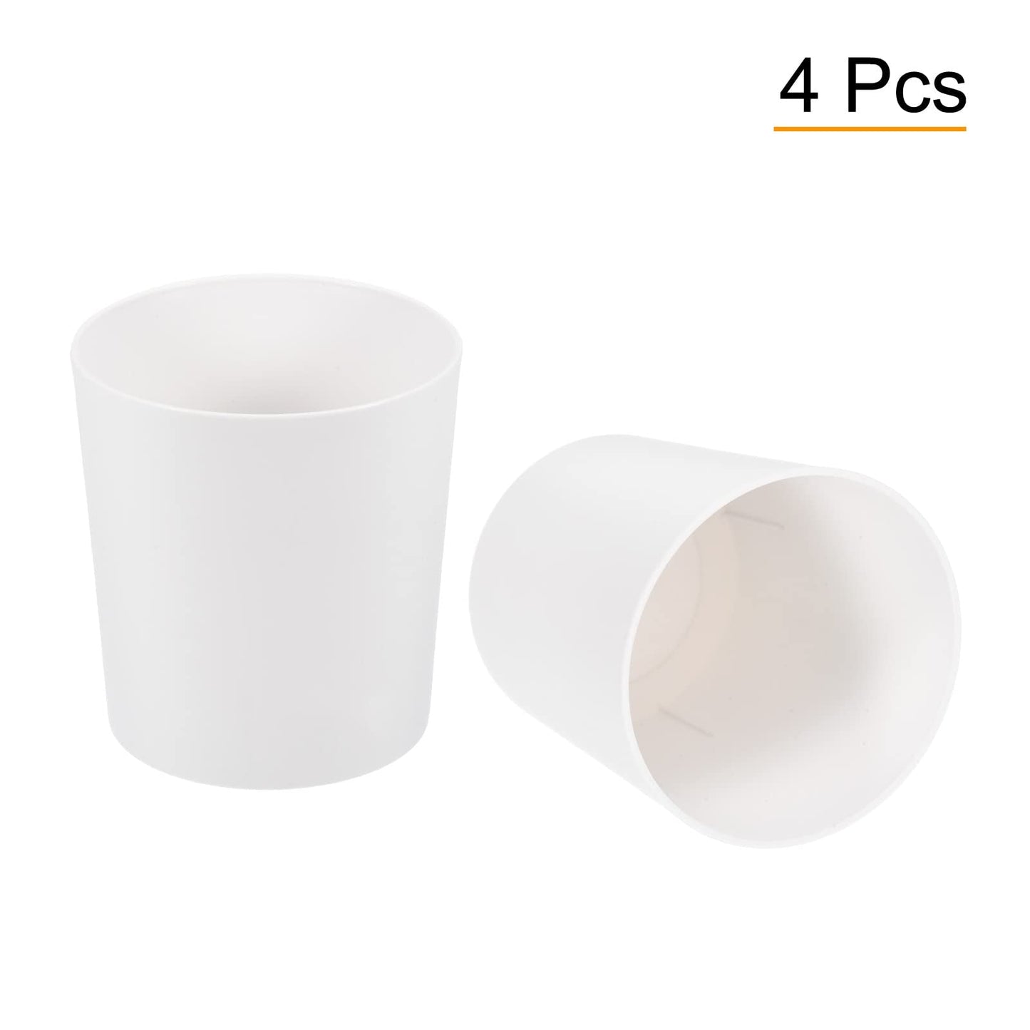 PATIKIL 4 Inch Plastic Plant Pot, 4 Pack Round Flower Planter Container for Indoor Outdoor, White