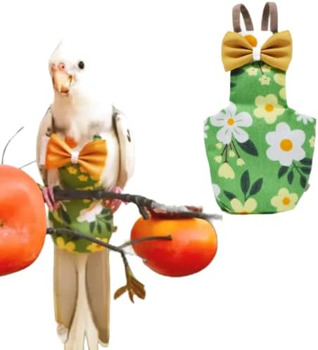 Bird Flight Suits Diapers for Monk Parakeets, Conures, Lovebirds, Cockatiels Flight Suits, Parrot Clothes, Bird Training Nappy Suit Liners Clothes (Large,Cyan)