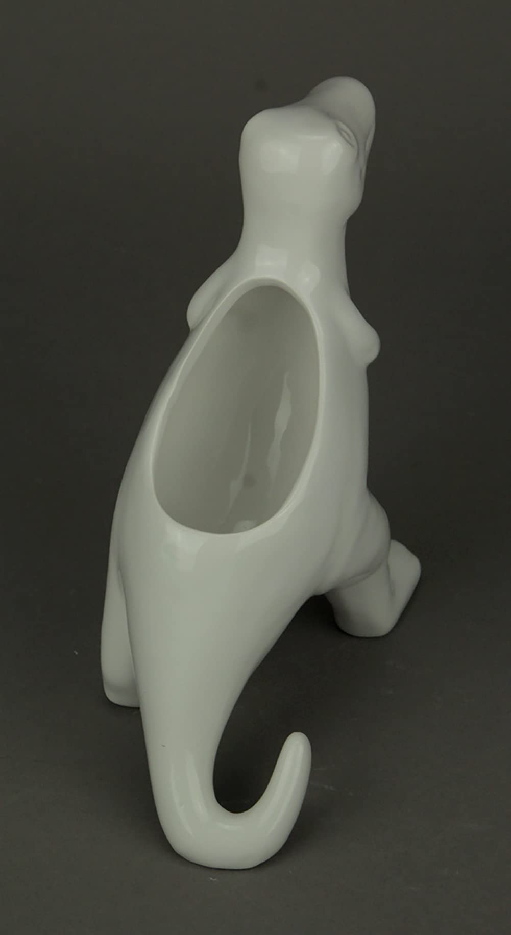 Napco Imports White Ceramic Tyrannosaurus Rex Dinosaur Jurassic Decor Planter