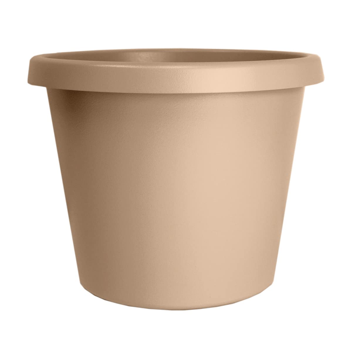 The HC Companies Prima Round Plastic Plant Pot w/Rolled Rim - Lightweight & UV Resistant Flower Pot for Herbs & More - Outdoor & Indoor Plant Pots w/Drainage (14 inch, Sandstone, Pack of 1)