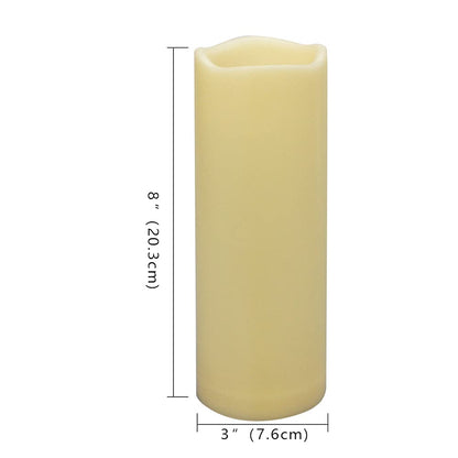 2 PCS 8" Waterproof LED Flameless Timer Candles, 1000 Hours Long Battery Life/Flickering Battery Operated Electric Outdoor LED Large Pillar Candle for Outside Lantern Festival Decor etc.