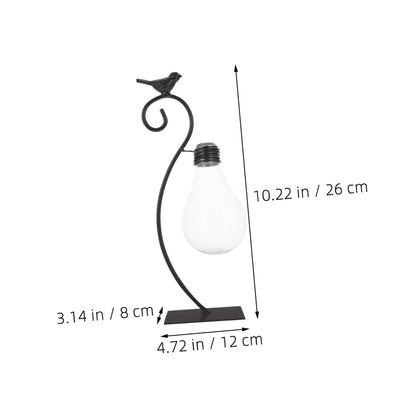 GALPADA Creative Hydroponic Glass Vase with Metal Stand, Small Tabletop Flower Vase Ornament for Home Decor and Plant Propagation, Contemporary Glass Terrarium Planter
