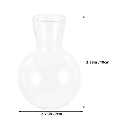 MINAOLULUS 3pcs High Borosilicate Glass Plant Pot with Wood Stand, Desktop Propagation Vase for Hydroponic Plants and Flowers, Glass Terrarium Planter for Home Décor
