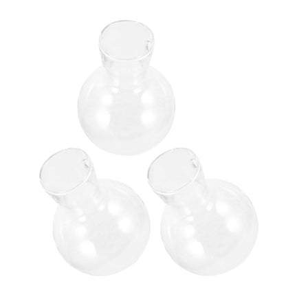 OSALADI 3Pcs Glass Hydroponic Vase with Wood Stand, High Borosilicate Glass Planter for Indoor Plant Propagation and Flower Display, Desk Terrarium Jars for Home and Office Decor