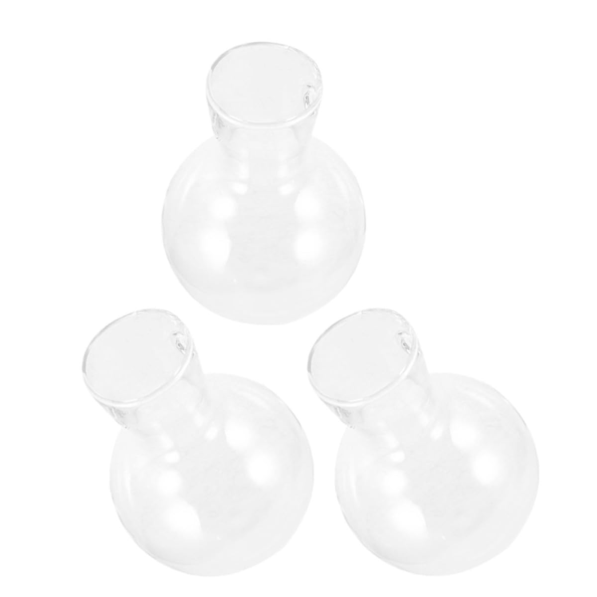 ROMISBABA 3pcs Glass Propagation Planter Vases with Wooden Stand, High Borosilicate Hydroponic Plant Holder Jars for Indoor Plant Propagation and Terrarium Decoration