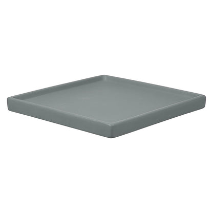 YELARXI 7.5 Inch Ceramic Plant Saucers, Square Flower Planter Water Trays Ceramic Plant Saucer Pot Tray -Fitting for (Outdoor/Indoors/Garden/Planting/Water/Flower/Coffee) Dark Gray