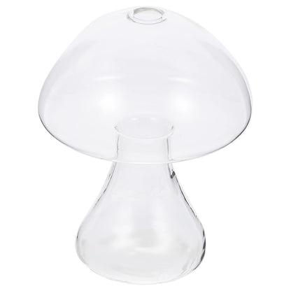 NOLITOY Mushroom Glass Mushroom Shaped Jar Mushroom Shaped Glass Vase Hydroponic Plant Vase Terrarium Vase for Home Office Living Room Mushroom Glass Clear Vases