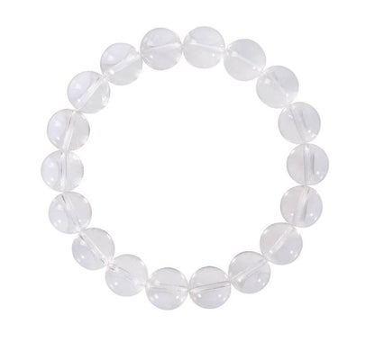Adabele Real Natural Grade A Clear Crystal White Quartz Bracelet 7.5 inch Stretch Gemstone Beaded Bracelet Chakra Healing Crystal Stone Jewelry Energy Quartz Rock GB8-B15