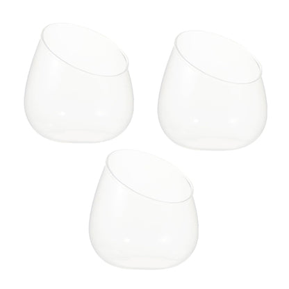 MAGICLULU 3pcs Slant Cut Glass Landscape Bottle Set, Eco Terrarium Vases for Desktop Decoration, Glass Containers for Succulent Plants and Miniature Gardens