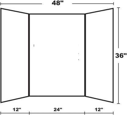 PJ Goods 10 Pcs (36 x 48 inches) Black Folding Poster Board for Science Fair Presentation Displays, School Projects, Business Displays, 4H, Sports, Graduation/Senior Night Lightweight,Foldable (10)