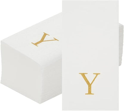 Luxenap 15.8 X 7.9 Inch Linen-Feel Guest Towels, 50 Lettered Hand Towels