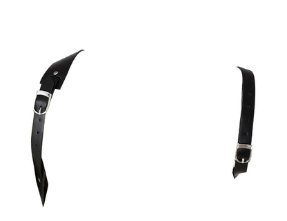 Mens Black Leather Armors Suspenders Shoulder Strap Body Chest Harness Chain Belt Adjustable Gay Punk Clubwear Costume