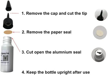 Oil-Based Premium Stamp Refill Ink by BCH for Pre-Inked Rubber Gel Pads & Dot Matrix Ribbons - 20 ml -0.68oz (Yellow)