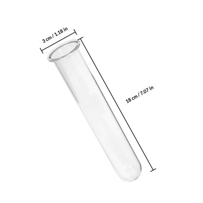 BUTIFULSIC 4pcs Glass Test Tube Hydroponic Vases for Plant Propagation, Small Glass Containers for Desk Terrarium and Flower Display, 2.5x3x18cm