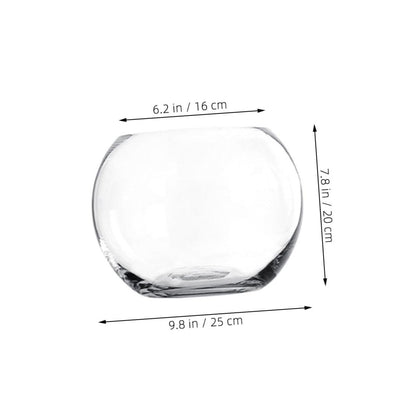 Sosoport Hydroponics Glass Vase Transparent Desktop Flower Pot Smooth Surface Decorative Plant Holder for Home Office Hotel Terrarium Succulent Display