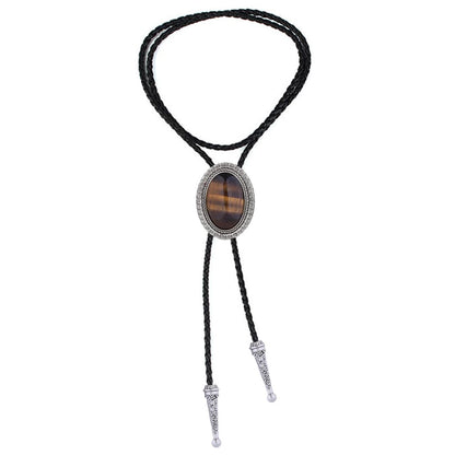 Jeilwiy Bolo Tie Real Stone Tigers Eye Bolo Tie Bolero Ties Men Cowboy Neck Tie Bolo Necklace Cowboy Necktie Mens Bolo Ties Western