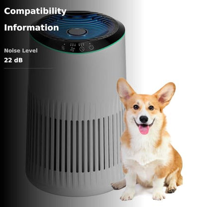 Air Purifiers for Bedroom Home, Air Purifier for Smoke Odors with Fragrance Sponge, Small Air Purifier with Sleep Mode for Bedroom Office, Blue Night Light, White, 1 Pack+3 Modes