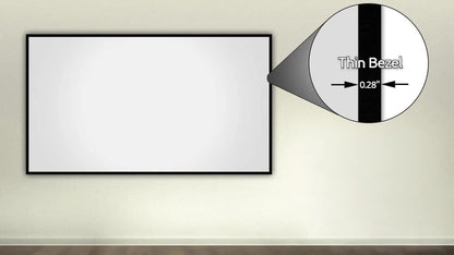 Silver Ticket Products S7 Series 6 Piece Thin Bezel Home Theater Fixed Frame 4K/8K Ultra HD, HDTV, HDR & Active 3D Projection Screen, 16:9 Format, 128" Diagonal, Woven Acoustic Material S7-169128-WAB