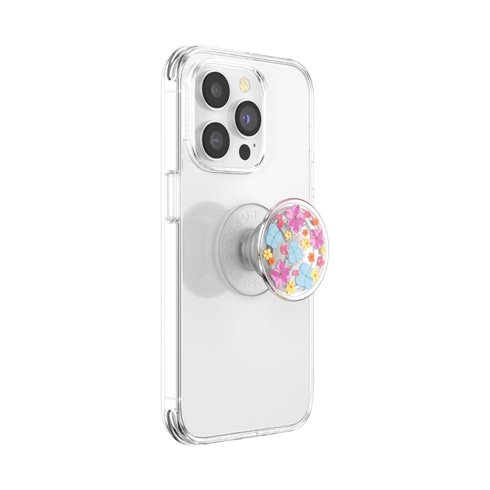PopSockets Phone Grip for MagSafe with Kickstand, Magnetic Stand, Swappable Top, Secure Hold for iPhone MagSafe Cases, Phone & Tablet Grip - Clear