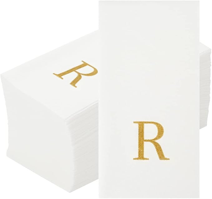 Luxenap 15.8 X 7.9 Inch Linen-Feel Guest Towels, 50 Lettered Hand Towels