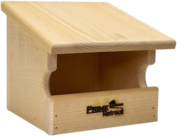 Prime Retreat Pine Open Nesting Boxes Set of 2, Wooden Outdoor Bird Nesting Shelters with Hanging Mount, Open Front Bird Nest Box for Robins Doves and Backyard Bird Habitat Support