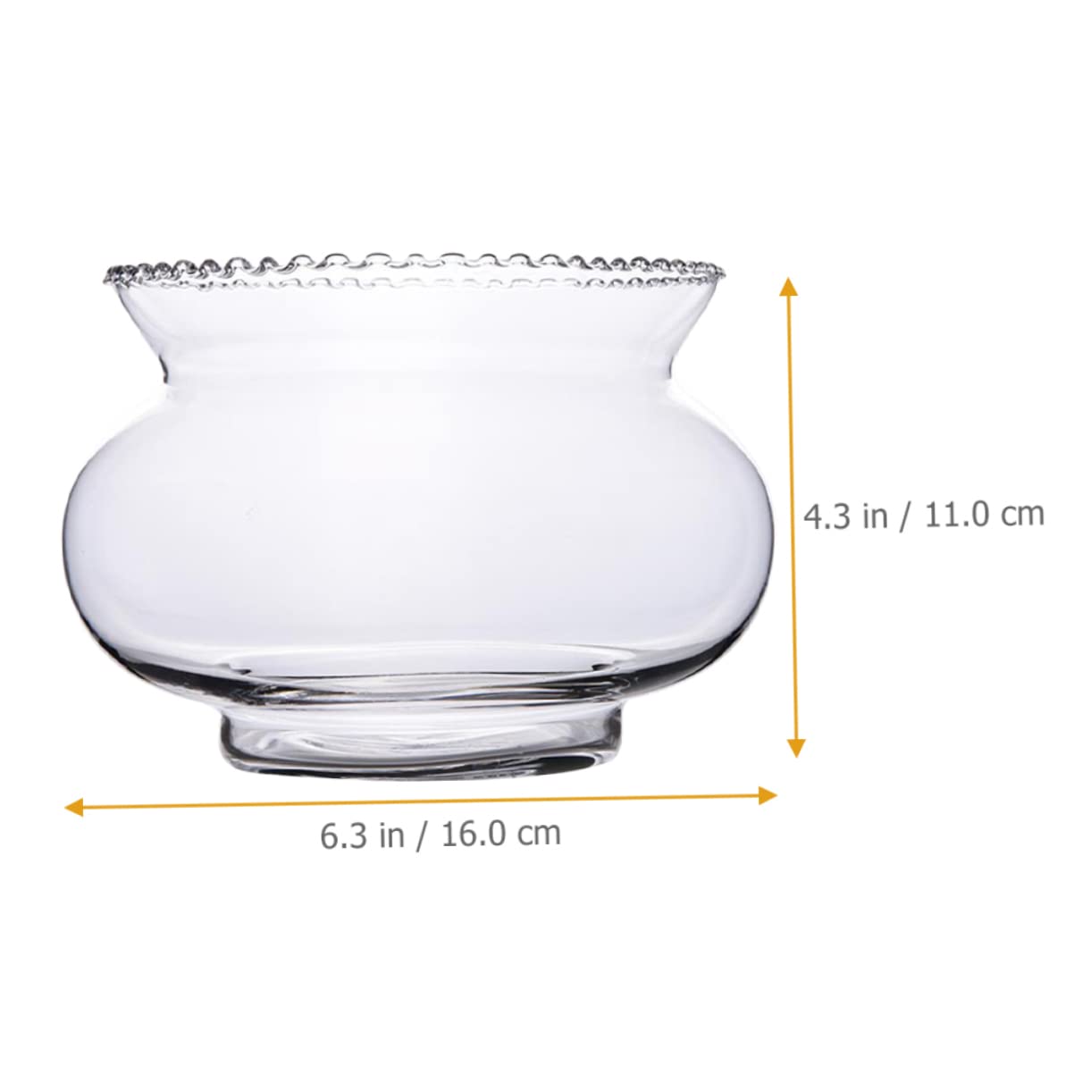 SEWOART 2pcs Glass Fish Bowl for Hydroponic Plants Simple Design Bowl Multi-Functional Terrarium for Fish Shrimp and Home Floral Edge