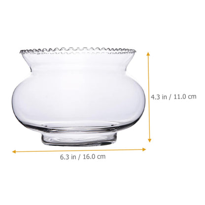 SEWOART 2pcs Glass Fish Bowl for Hydroponic Plants Simple Design Bowl Multi-Functional Terrarium for Fish Shrimp and Home Floral Edge