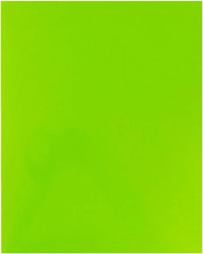JAM PAPER Custom Printed Semi-Gloss Folders with Round Corner Pockets - Personalized Logo & Text - 10 pt C2S - Lime Green - 100/Pack
