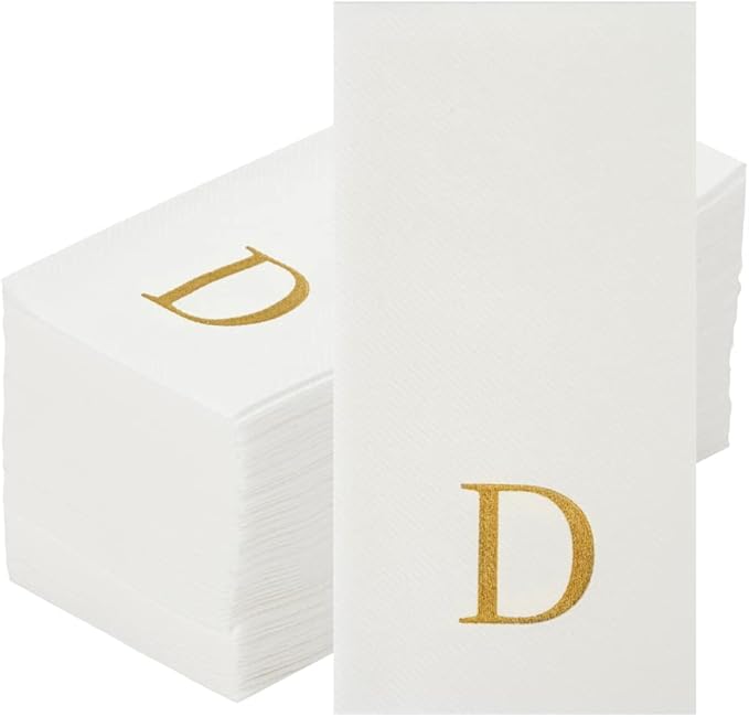 Luxenap 15.8 X 7.9 Inch Linen-Feel Guest Towels, 50 Lettered Hand Towels