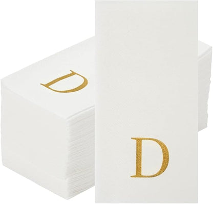 Luxenap 15.8 X 7.9 Inch Linen-Feel Guest Towels, 50 Lettered Hand Towels