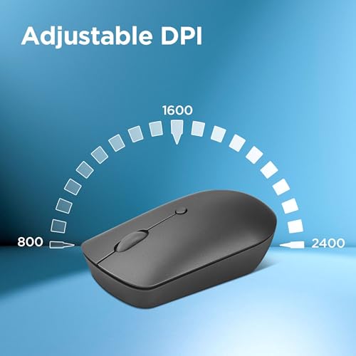 Lenovo 540 Wireless Computer Mouse for PC, Laptop, Computer with Windows or Chrome OS - 2.4 GHz USB-C Wireless Pairing Receiver - Compact Size - 18-Months Battery Life - Ambidextrous -Abyss Blue
